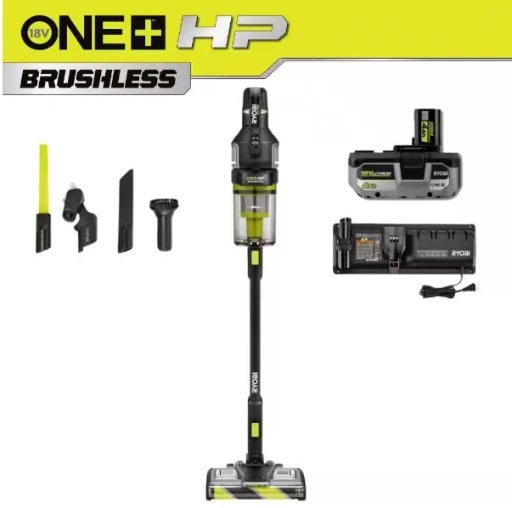 RYOBI ONE+ HP 18V Cordless Advanced WHISPER Series Stick Vacuum Kit with 4.0 Ah Battery and Charger Deal