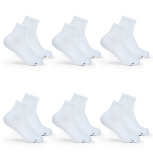 Fruit of the Loom All Day Comfort Ankle Socks for Women White, Sizes 8-12, 6-Pack