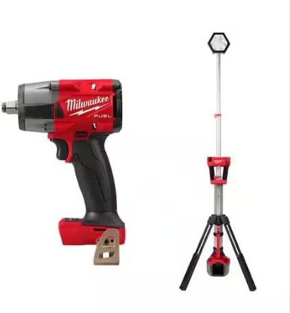 Milwaukee M18 FUEL Gen-2 18-Volt Lithium-Ion Brushless Cordless Mid Torque 1/2 in. Impact Wrench with Friction Ring & Tower Light