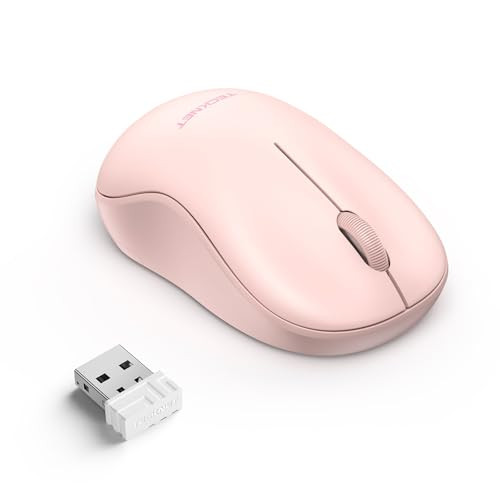 Tecknet Wireless Computer Mouse (Pink)