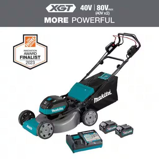 CLEARANCE: Makita 40V max XGT Brushless Cordless 21 in. Walk Behind Self-Propelled Commercial Lawn Mower Kit (2x 4.0Ah)