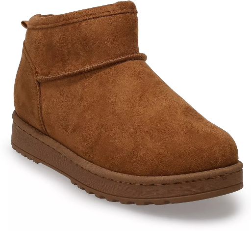 So Lupita Micro Mini Women's Cozy Ankle Boots in Chestnut