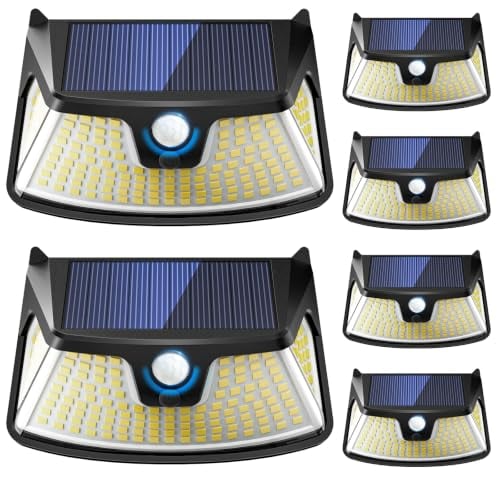 6-Pack BUCASA 850LM 152-LED Solar 270° Wide-Angle Motion Sensor Outdoor Security Light