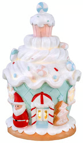 National Tree 8in Santa Cake House w/ LED Lights Deal