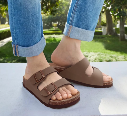 Litfun Women's Cork Footbed Slide Sandals with Arch Support