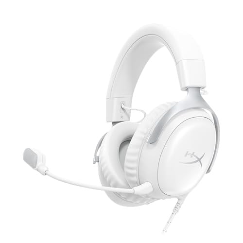 HyperX Cloud III Wired Gaming Headset w/ 53mm Drivers & 10mm Mic (White)