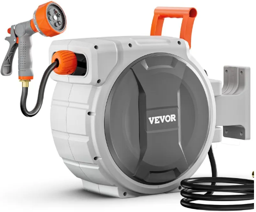 VEVOR 84 ft Retractable Garden Hose Reel with 9-Pattern Nozzle Deal