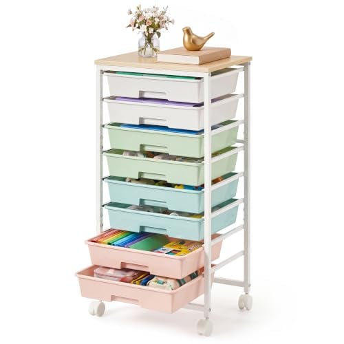 VASAGLE Rolling Cart with Drawers, Craft Organizers and Storage, Multicolor Deal