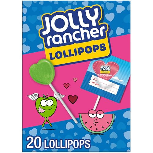 Jolly Rancher Assorted Fruit Flavored Valentine’s Lollipops Box (20 pieces)