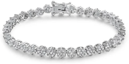 Moissanite Tennis Bracelet 14K Gold Overlay