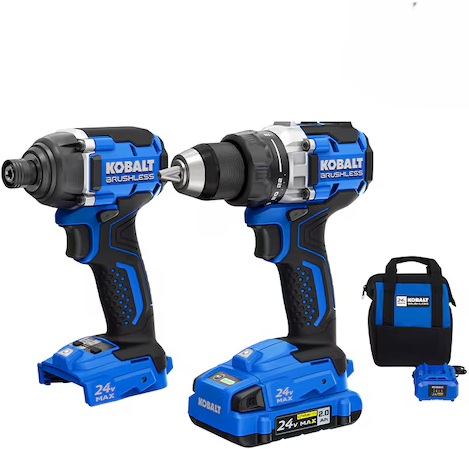 Kobalt 24-volt 2-Tool Brushless Power Tool Combo Kit with 2.0 and 4.0 battery Deal