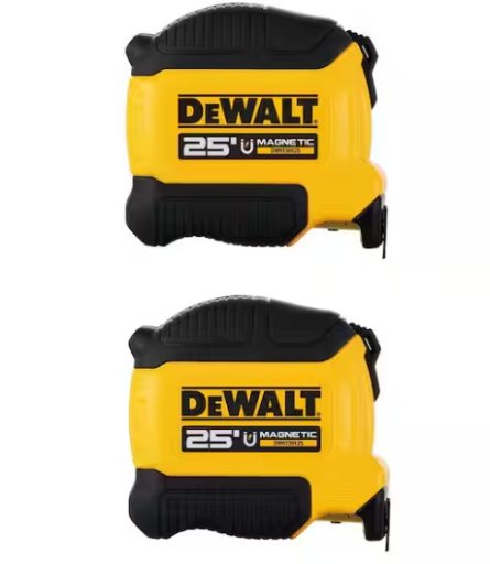 DEWALT 25 ft. Magnetic Tape Measure (2-Pack)