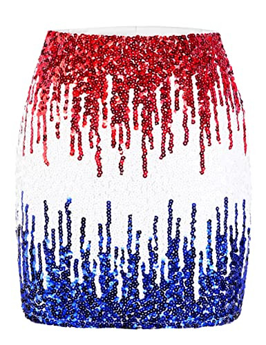 Women's Sequin Skirt Sparkle & Stretchy