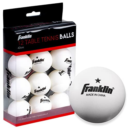 Franklin Official Size One Star Table Tennis Balls 12-Pack
