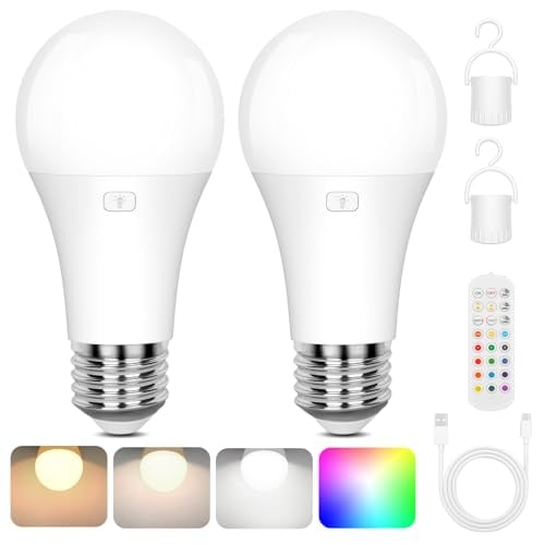 Yochoice USB-C Rechargeable Battery-Operated Light Bulbs 2-Pack Deal