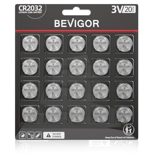 BEVIGOR CR2032 Lithium 3V Coin Battery 20 Pack Deal