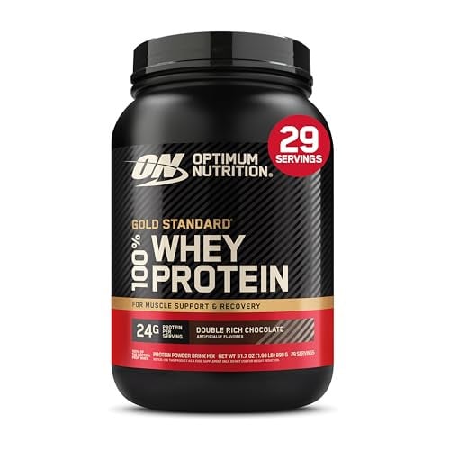 Optimum Nutrition Gold Standard 100% Whey Protein Powder, Double Rich Chocolate 1.98 Pound Deal