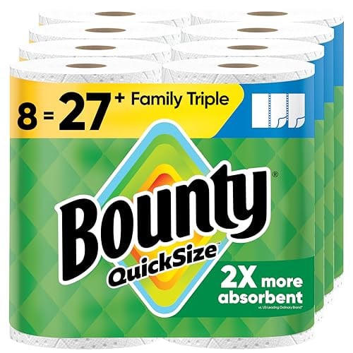 Bounty Quick-Size Paper Towels Family Triple Rolls 2 x 8-Pack 141-Sheets