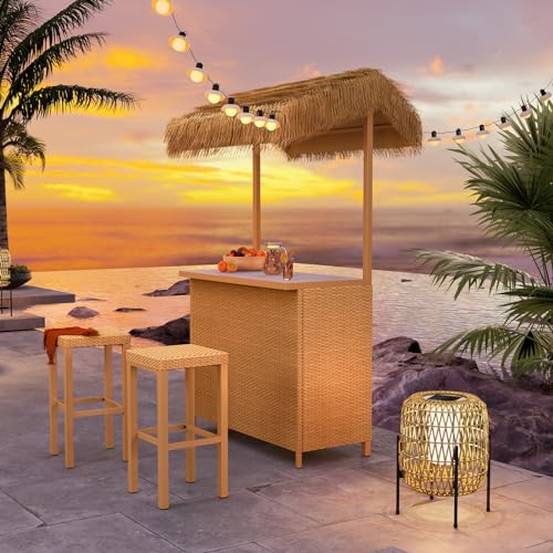 Grand patio Outdoor Tiki Bar Set with Widen Ceramic Top (42 Inch W) Deal