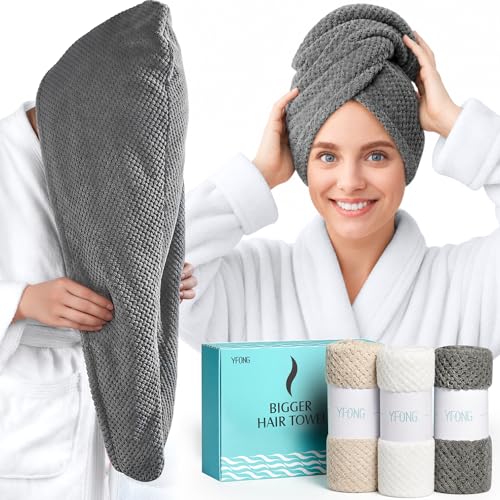 Large Microfiber Hair Towel Wrap 3-Pack Deal