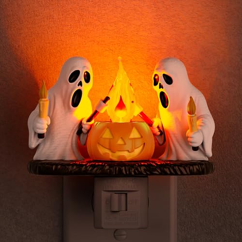 Briignite Halloween Ghost Campfire Flickering LED Plug-In Night Light