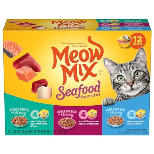 Meow Mix Wet Cat Food Various Seafood Favorites 12-Pack 2.75-Oz