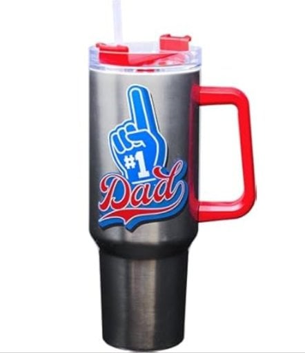 Spoontiques Stainless Steel Travel Mug w/ Handle & Sliding Lock Lid 40-Oz Deal