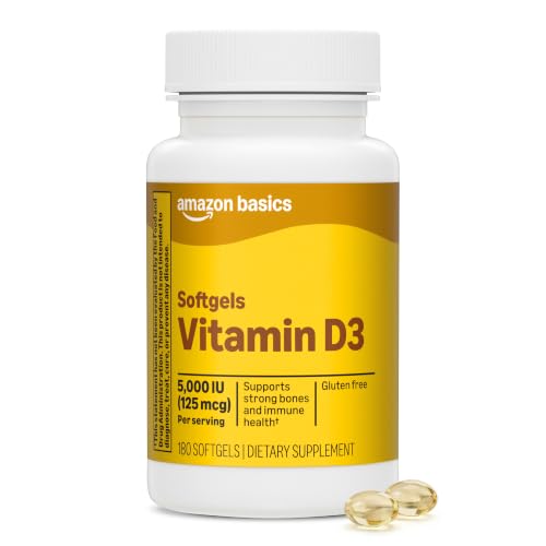 Amazon Basics Vitamin D3 5000 IU Softgels, 180-Count