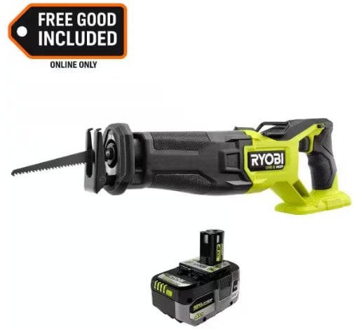 Ryobi ONE+ HP 18V Brushless Cordless Reciprocating Saw with 4.0 Ah HIGH PERFORMANCE Battery Deal