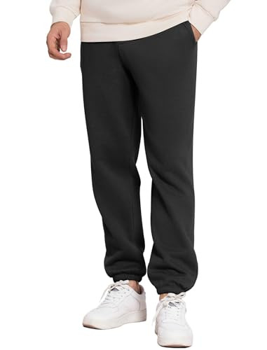 PINSPARK Fleece Sweat Pants Joggers Cuffed Cotton Baggy