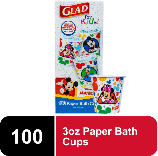 Glad for Kids Disney Mickey & Friends Mini Bath Cups 100-Count 3-Oz Deal