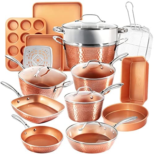 Gotham Steel Hammered 20 Pc Ceramic Cookware Set Deal