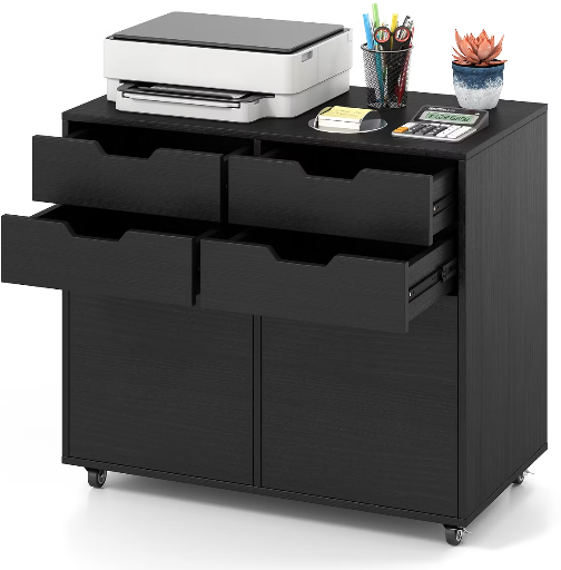 Costway 4 Drawer File Cabinet Rolling Printer Stand Deal