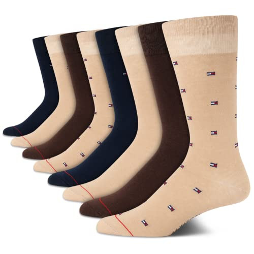 Tommy Hilfiger Men’s Cushioned Breathable Stretch Fabric Dress Socks - 8-Pack