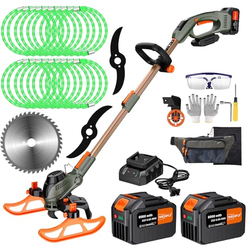 WeGofly 13" 4-in-1 Cordless Electric Weed Wacker with Steel Gears, 2x21V 6.0Ah Batteries Deal