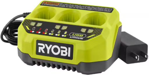 RYOBI USB Lithium 3-Port Charger + 2.0 Ah Lithium Battery