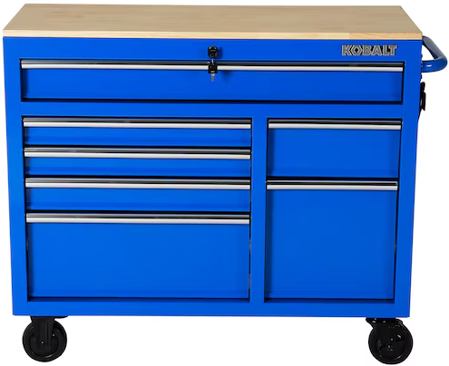 Kobalt 42.1-in L x 36.7-in H 7-Drawer Rolling Wood Work Bench