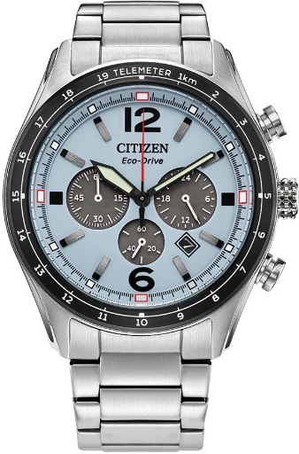 Refurbished Citizen Men's Chronograph Date Window Silver Eco-Drive Watch 43MM CA4654-55L Deal