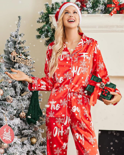 Ekouaer Cute Long Satin Silk Pajama Set Deal