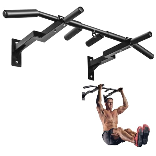 Yes4All Multi-Grip Wall Mount Pull-Up Bar 16"/24" Reversible Design Deal