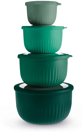 Art & Cook 8-Piece Round Nesting Bowl Set w/ Lids (Ombre Teal) Deal
