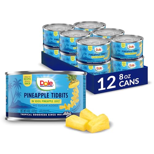 Dole Pineapple Tidbits Canned Fruit 12-Pack 8oz.