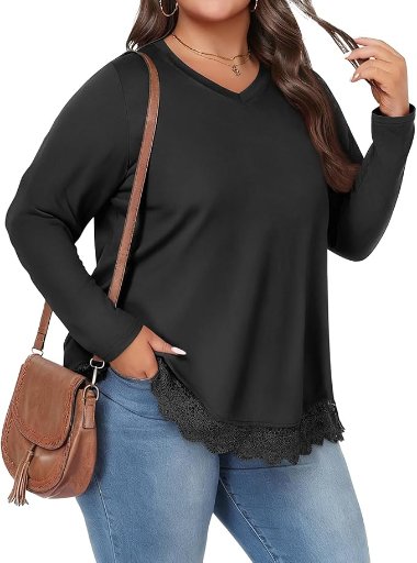 Lastshe Women's Plus Size Curvy Tunic