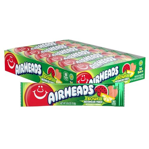 Airheads Sour Watermelon Punch Flavored - 36 Count