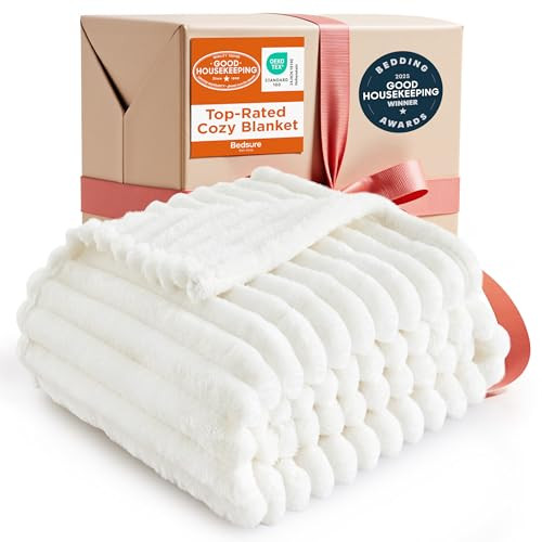 Bedsure GentleSoft 50" x 60" Striped Throw Blanket