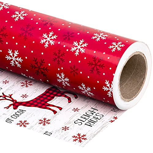 Wrapaholic Reversible Christmas Wrapping Paper Roll