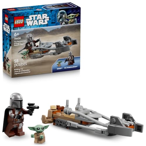 58-Piece LEGO Star Wars: The Mandalorian - The Mandalorian & Grogu's Speeder Bike
