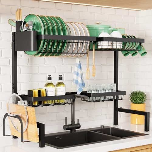 Kitsure Adjustable Over Sink Dish Rack (30" to 33.9" W, 21.5" H) Deal