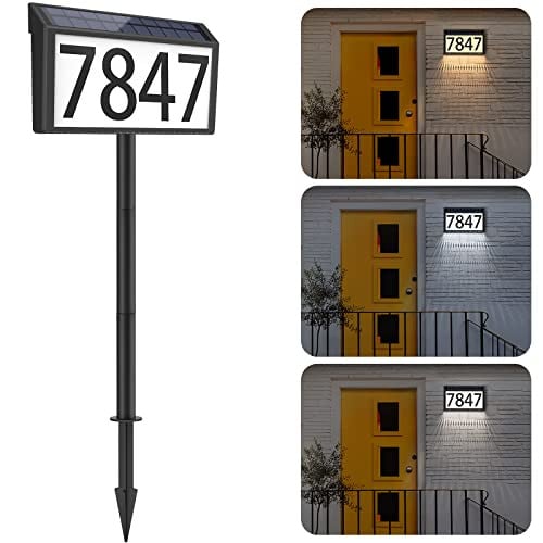 MAXvolador Solar Powered Address House Number Waterproof Sign