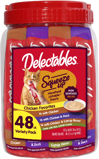 48-Count 0.5-oz Delectables Squeeze Lickable Cat Treats (Chicken Favorites)